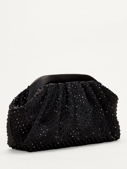 Phase Eight Gemstone Hotfix Clutch Bag, Black - view 2, Black