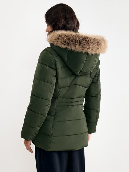 Phase Eight Amber Short Puffer Coat, Dark Green - view 2, Dark Green