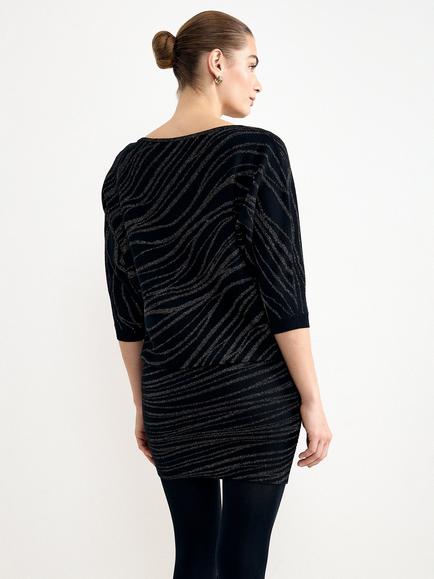 Phase Eight Becca Zebra Pencil Dress, Black - view 2, Black