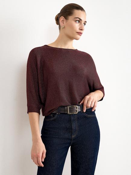 Phase Eight Cristine Metallic Top, Brown, Brown