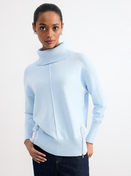 Phase Eight Steph Roll Neck Jumper, Pale Blue, Pale Blue