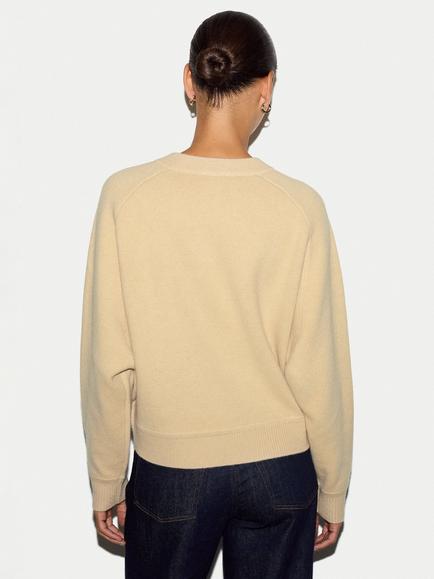 Jigsaw Wool Rich Round Neck Jumper, Cream - view 2, Cream