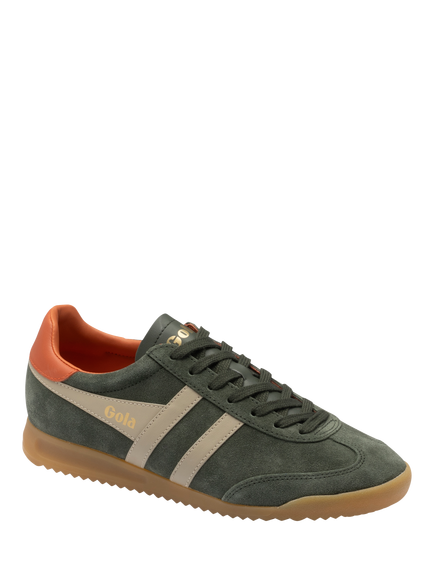 Gola Torpedo Suede Trainers, Dark Khaki/Bone - view 2, Dark Khaki/Bone