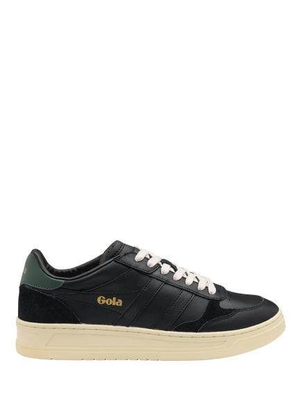 Gola Union Leather Trainers, Black/Evergreen, Black/Evergreen