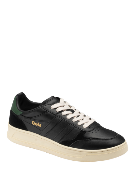 Gola Union Leather Trainers, Black/Evergreen - view 2, Black/Evergreen