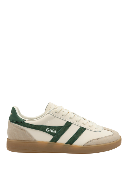 Gola Viper Leather Trainers, Off White/Bone/Green