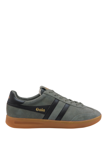 Gola Cyclone Suede Lace Up Trainers, Conifer/Black, Conifer/Black
