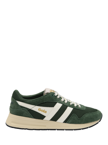 Gola Delta Suede Trainers, Evergreen/Off White, Evergreen/Off White