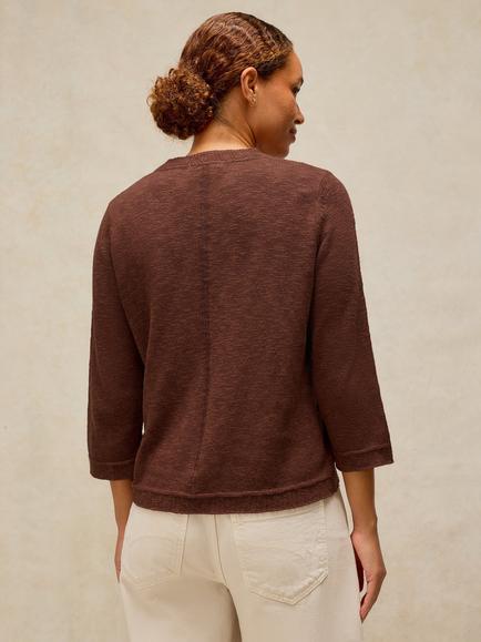White Stuff Betsy Crew Neck Jumper, Dk Brown - view 2, Dk Brown