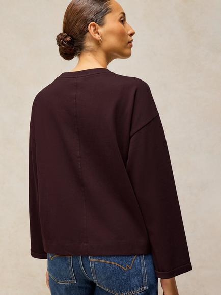 White Stuff Kim Cotton Long Sleeve T-Shirt, Dk Brown - view 2, Dk Brown