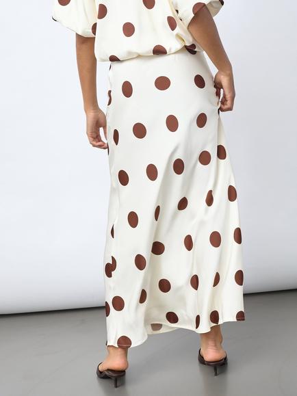Sisters Point N.gewo Printed Midi Skirt, Cream/Brown - view 2, Cream/Brown