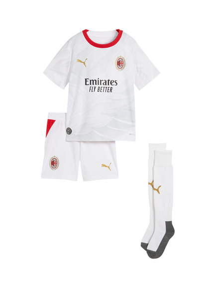 PUMA Kids' AC Milan Away Mini Football Kit, White-victory Gold, White-victory Gold