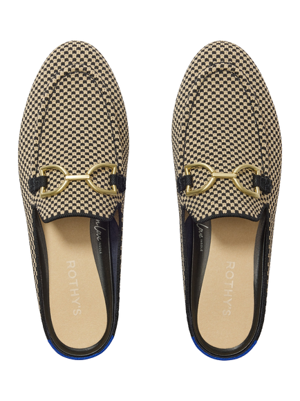 Rothy's The Double Bit Loafer Mules, Classic Micro Check - view 2, Classic Micro Check