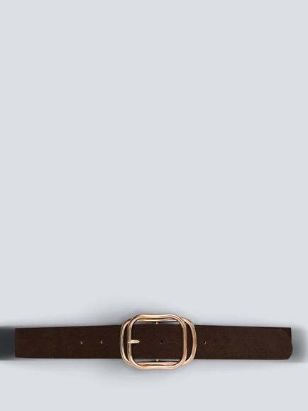 Sosandar Suede Skinny Belt, Chocolate Brown, Chocolate Brown