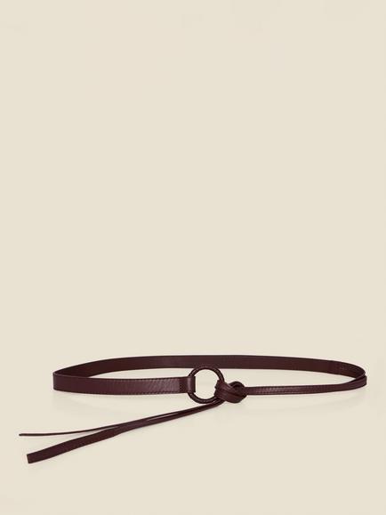 Sosandar Skinny Leather Belt, Chocolate Brown, Chocolate Brown