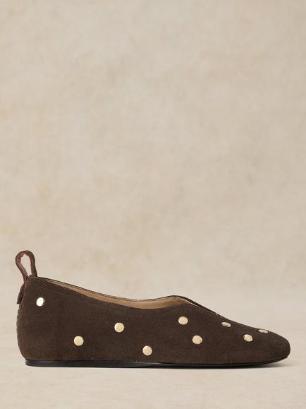 White Stuff Janie Leather Ballerina Pumps, Brown, Brown