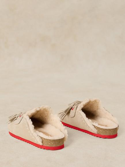 White Stuff Myrtle Suede Tassel Footbed Mules, Light Natural - view 2, Light Natural
