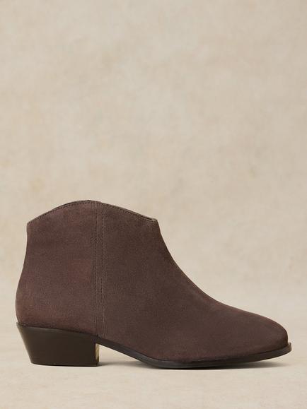 White Stuff Mae Suede Cuban Heel Ankle Boots, Dark Grey, Dark Grey