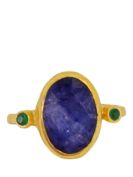 Ottoman Hands Lucia Sapphire Ring, Blue, Blue