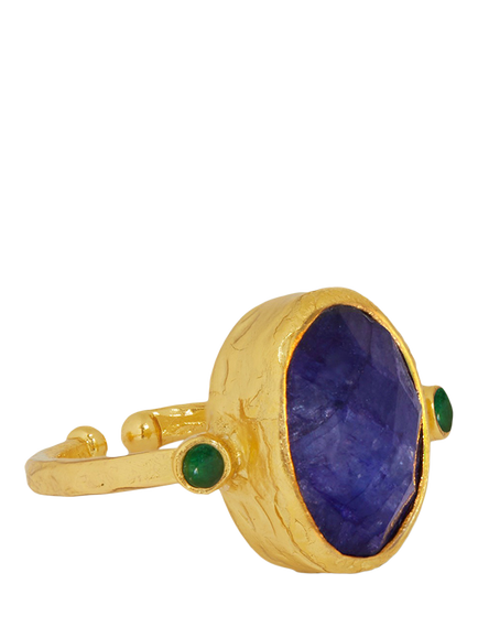 Ottoman Hands Lucia Sapphire Ring, Blue - view 2, Blue