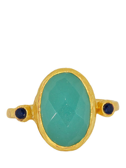 Ottoman Hands Lucia Chalcedony Ring, Aqua, Aqua