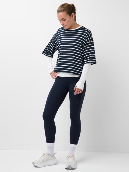 Sweaty Betty Power Fabric Running Leggings, Navy - view 2, French Navy Blue