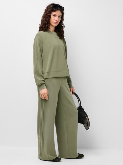 Sweaty Betty Sand Wash Pintuck Sweatshirt, Bracken Green - view 2, Bracken Green