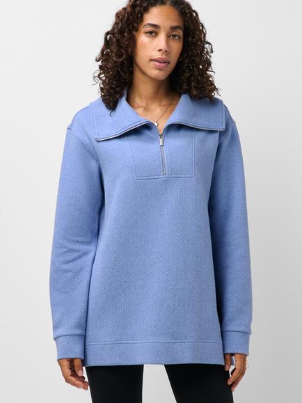 Sweaty Betty Studio-to-Street Midlayer Cotton Blend Jumper, Faded Blue, Faded Blue