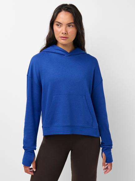 Sweaty Betty After Class Cotton Blend Hoodie, Prussian Blue, Prussian Blue