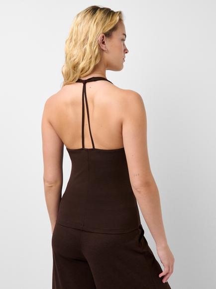 Sweaty Betty Glow Studio Halterneck Tank Top, Espresso Brown - view 2, Espresso Brown