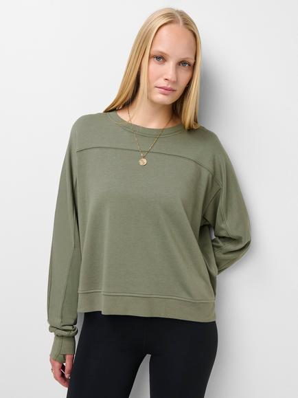 Sweaty Betty Relaxed Cotton Blend Top, Bracken Green, Bracken Green
