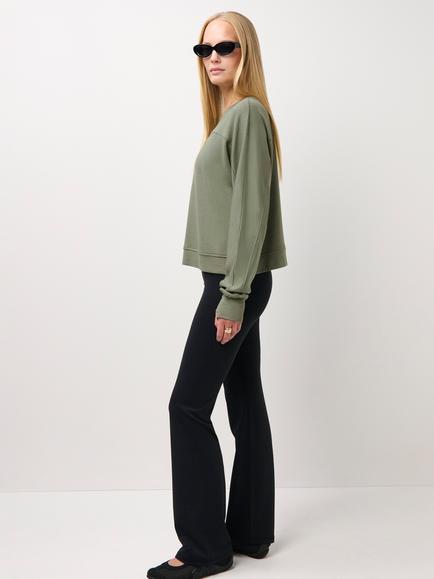 Sweaty Betty Relaxed Cotton Blend Top, Bracken Green - view 2, Bracken Green