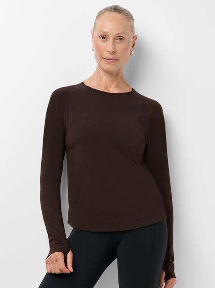 Sweaty Betty Long Sleeve Running Top, Espresso Brown, Espresso Brown