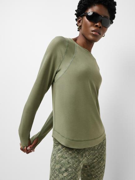 Sweaty Betty Long Sleeve Running Top, Bracken Green, Bracken Green
