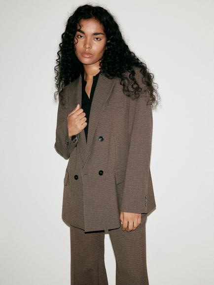 Mango Longline Collared Blazer, Chocolate, Chocolate