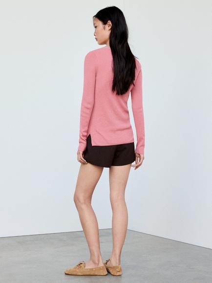 Mango Ribbed Longline Cardigan, Light Pink - view 2, Light Pink