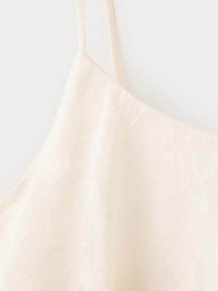 Mango Square Ruffle Neck Jacquard Midi Dress, White - view 2, White