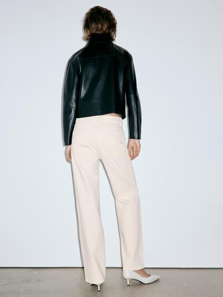 Mango Mid Rise Straight Leg Jeans, Raw - view 2, Raw