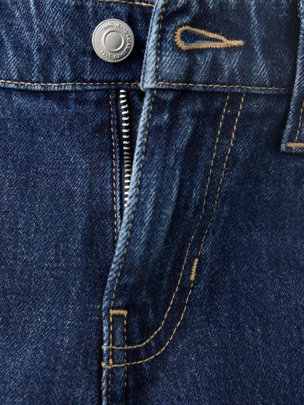 Mango Mid Rise Straight Cut Jeans, Dark Blue - view 2, Dark Blue