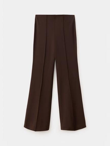 Mango High Waist Flared Leggings, Brown