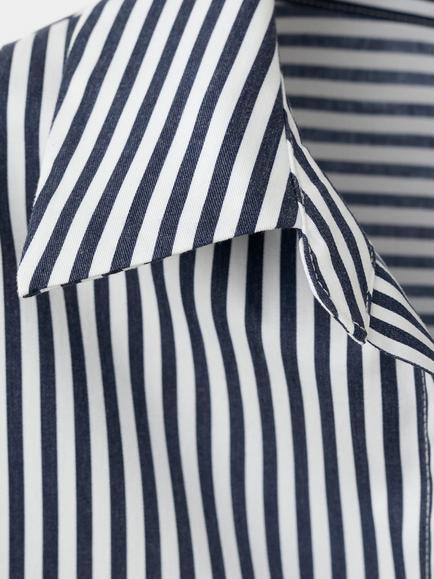 Mango Striped Shirt, Navy - view 2, Navy