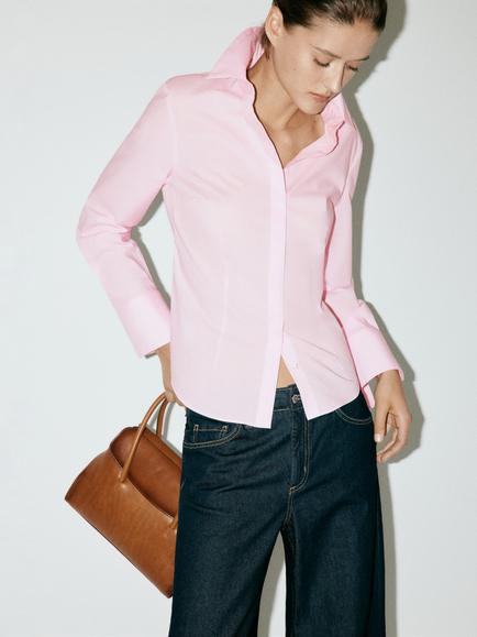 Mango Classic Long Sleeve Shirt, Light Pink, Light Pink