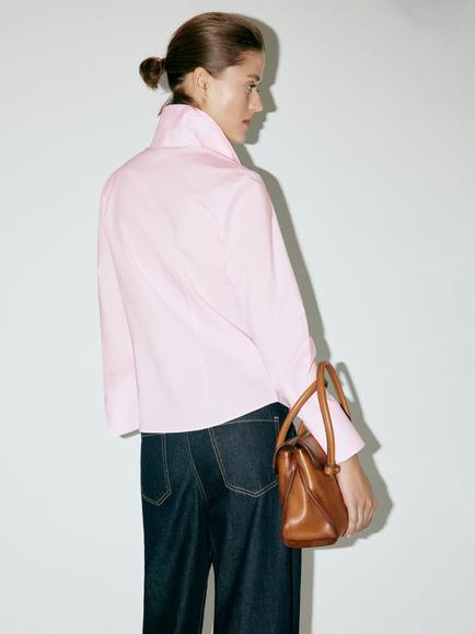 Mango Classic Long Sleeve Shirt, Light Pink - view 2, Light Pink