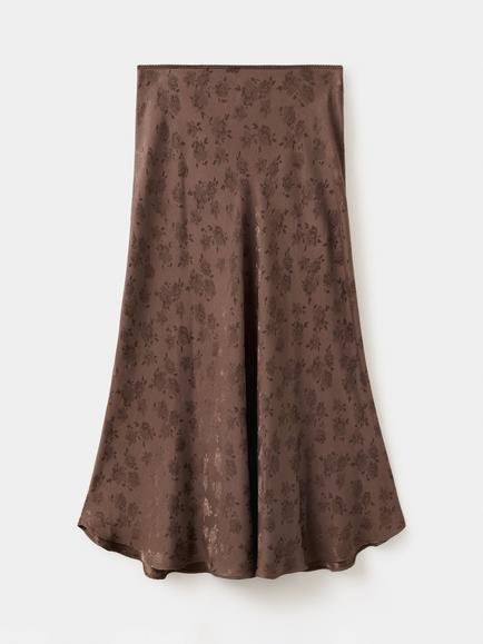 Mango High Waist A-Line Midi Skirt, Brown, Brown