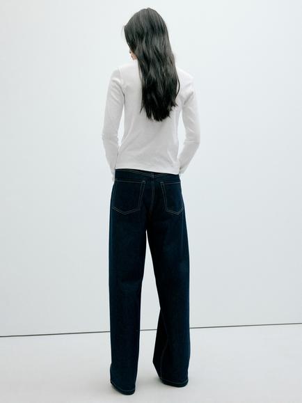 Mango Eni Cotton Long Sleeve Top - view 2, White