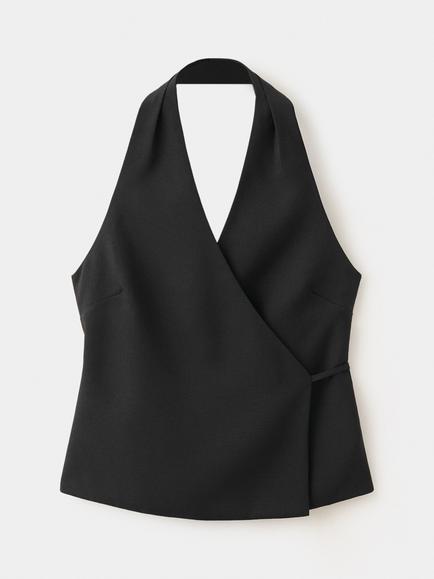 Mango Halterneck Top, Black, Black