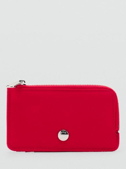 Mango Compact Zip Cardholder, Red