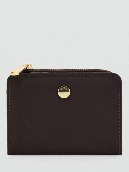 Mango Compact Zip Top Wallet, Chocolate