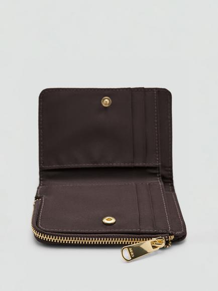 Mango Compact Zip Top Wallet - view 2, Chocolate