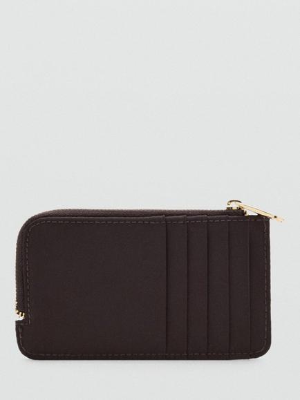 Mango Compact Zip Cardholder - view 2, Chocolate